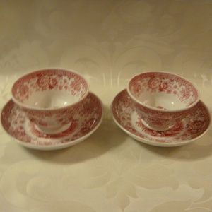 Antique Staffordshire Teacups and saucers